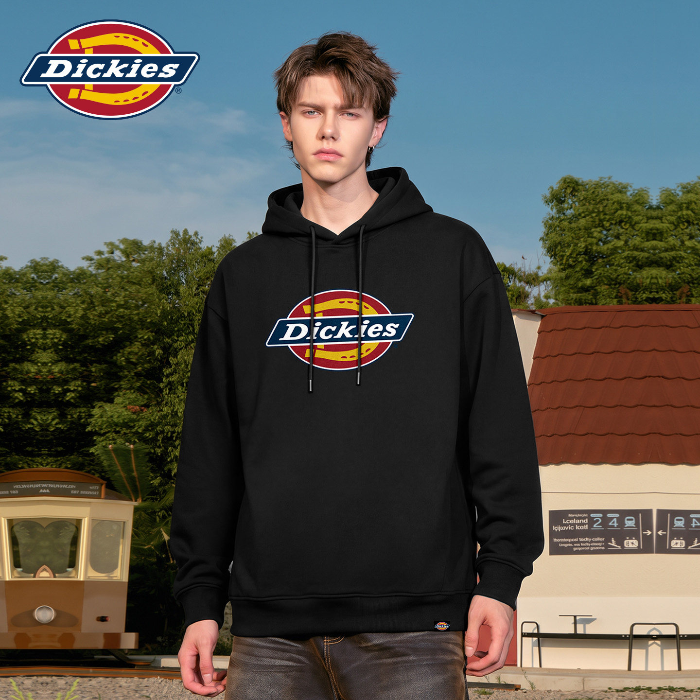 Dickies连帽卫衣男生春秋季长袖外套青少年经典女士美式情侣上衣