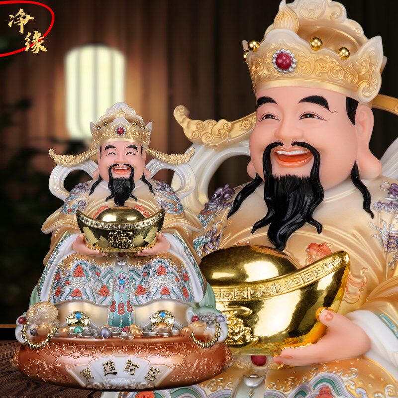 汉白玉财神爷家用摆件神像文财神范蠡像比干财神爷像招财店铺开业
