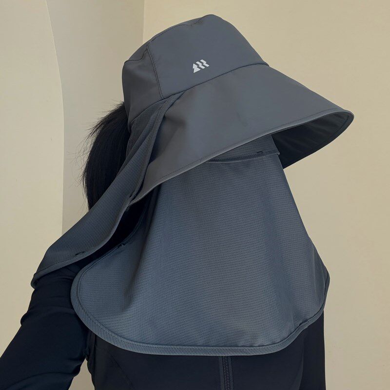 遮全脸防晒面罩帽子女夏季户外钓鱼露营登山帽遮阳防紫外线渔夫帽