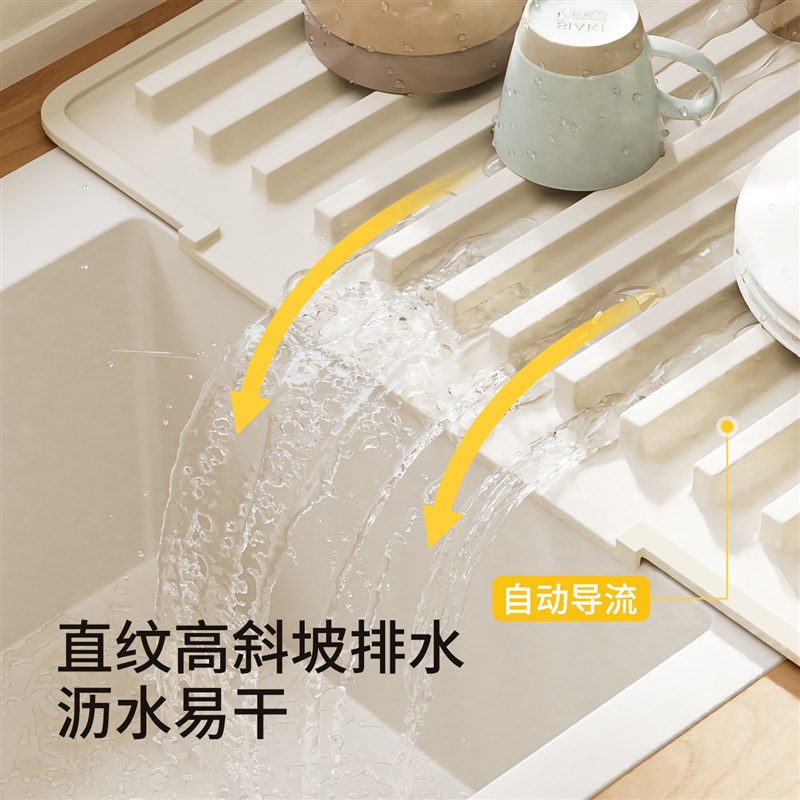 整理师推荐厨房水槽沥水架矽胶沥水垫隔热防烫台面多功能碗盘沥水