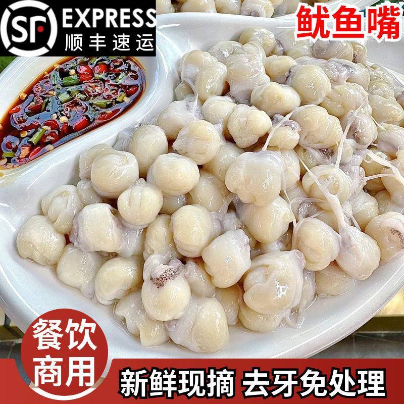 新鲜冷冻鱿鱼嘴去牙商用烧烤串墨鱼嘴目鱼章鱼非干货即食海鲜食材