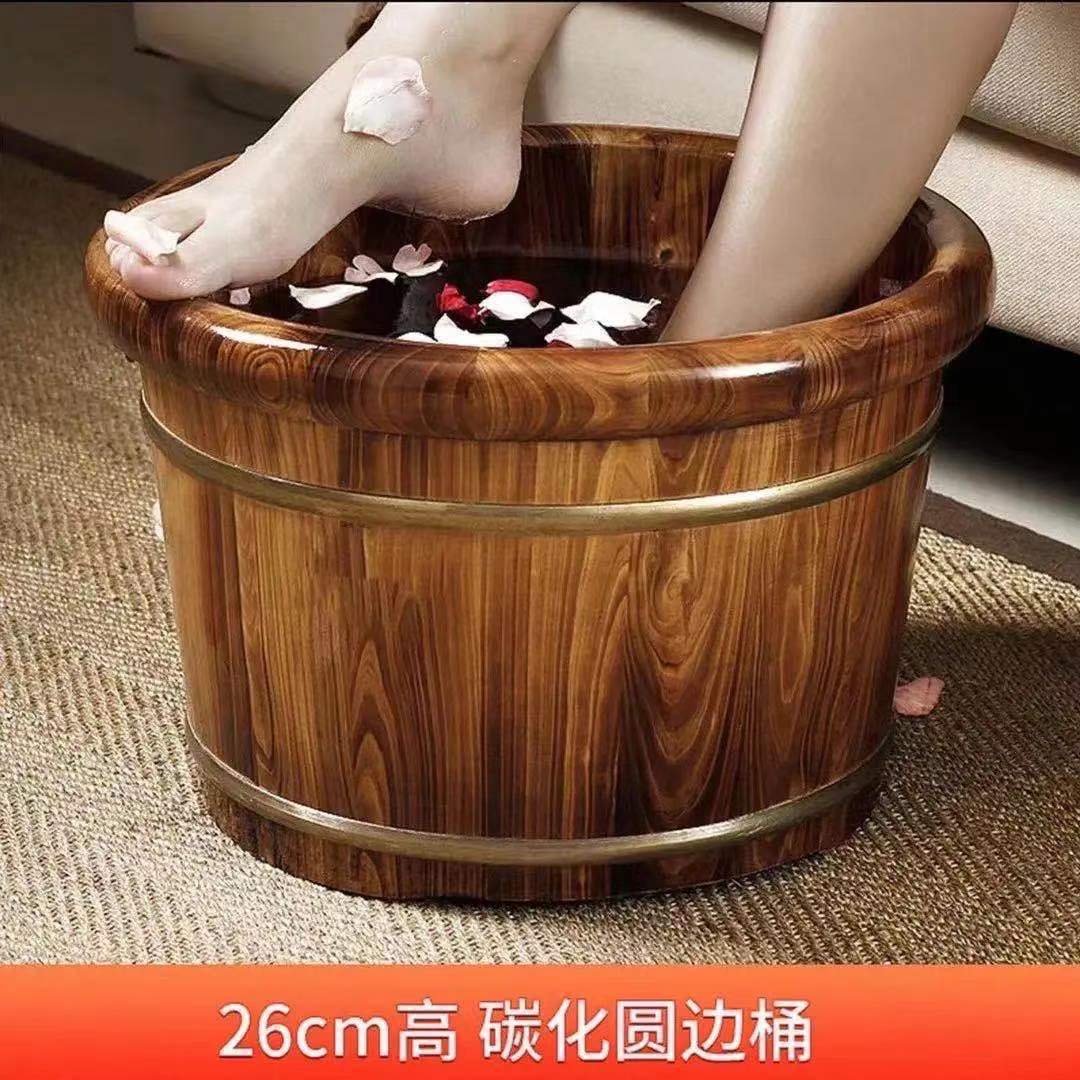 香柏木泡脚桶42码泡脚木桶泡脚家用高深桶洗脚盆保温桶实木足浴盆