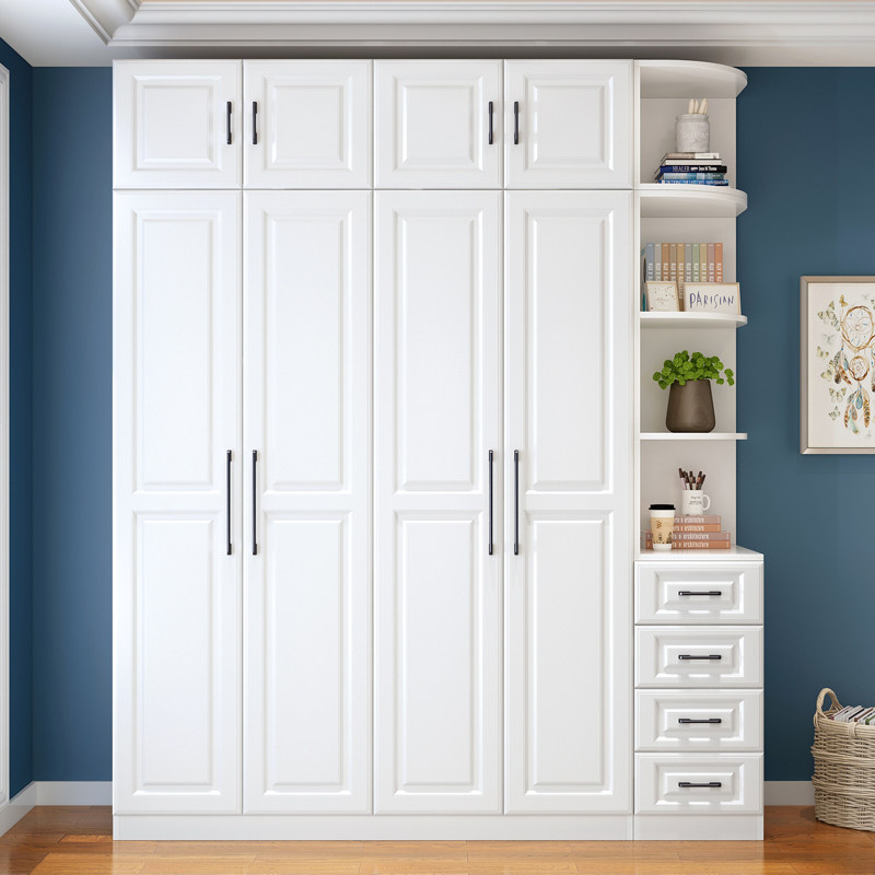 衣柜简约现代经济型家用卧室整体组合欧式实木质六五门大衣橱组装