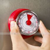 磁铁红色厨房机械复古计时器 冰箱吸附背磁吸倒计时器 厨房定时器