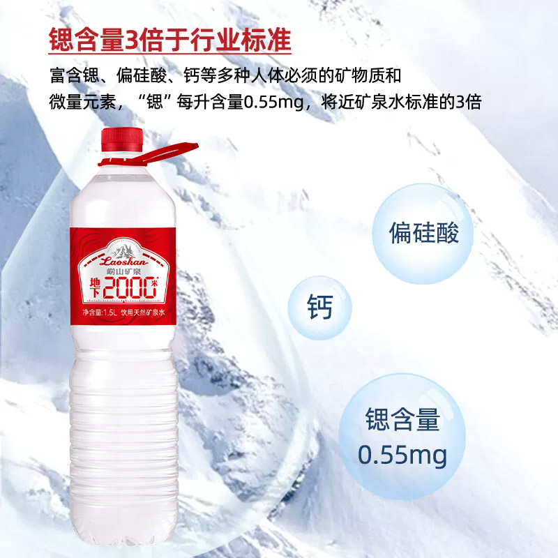 崂山天然矿泉水地球深处2000米富含锶-偏硅酸钙（25年4-6月生产）图片