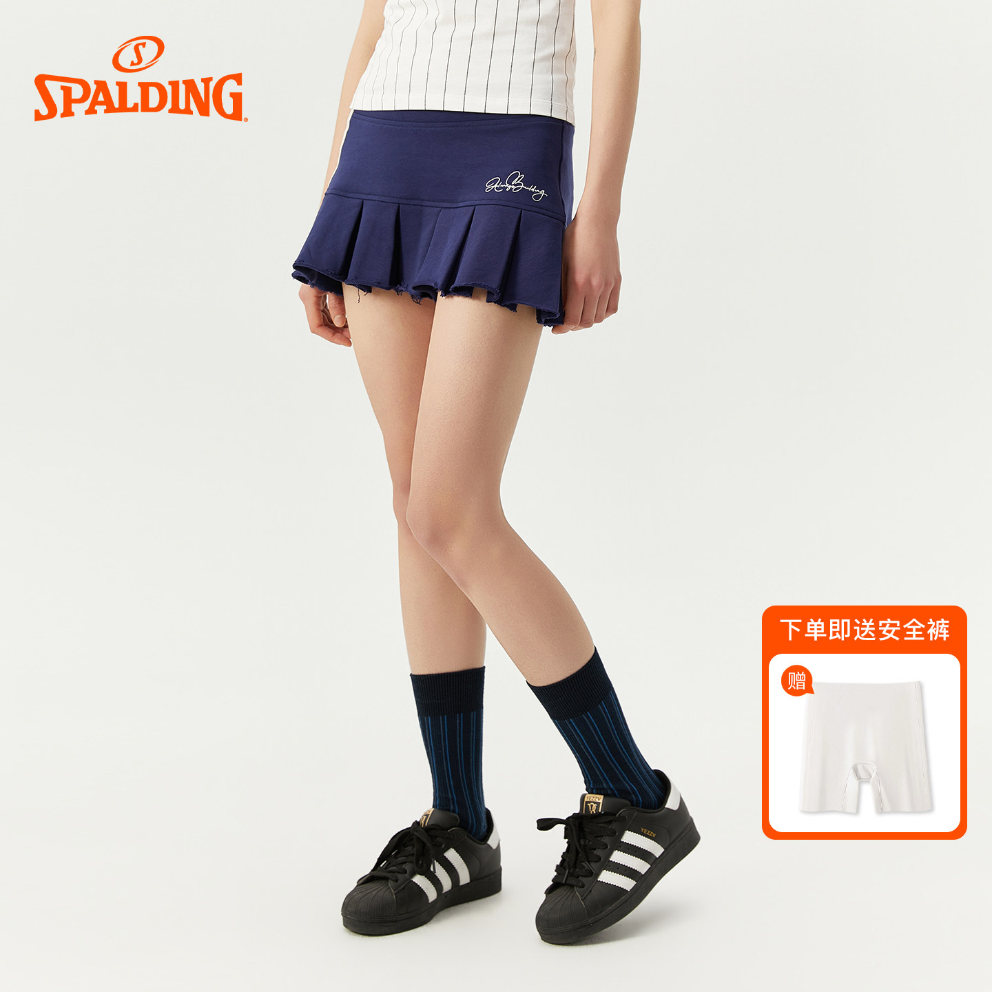 斯伯丁SPALDING2026 夏季新款运动女网球显瘦羽毛球百褶裙半身裙