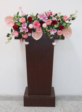 欧式简约演讲台会议室主持台演讲台站立式商场讲台花花布手工