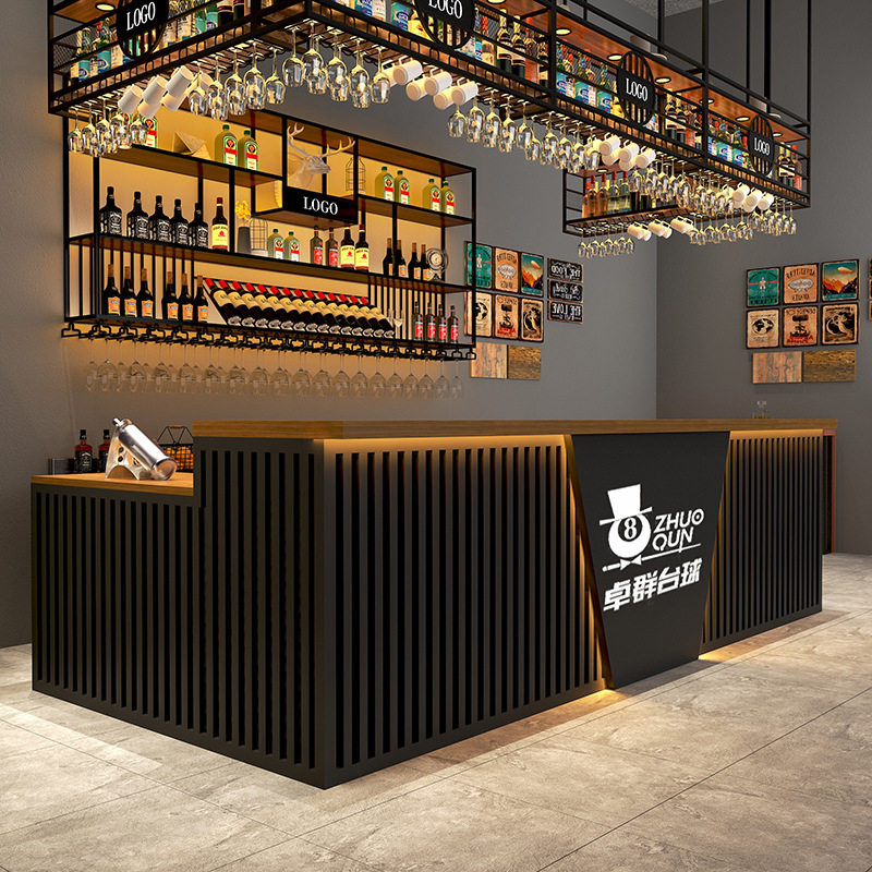 工业风吧台酒吧收银台复古迪厅酒吧台烧烤店台球俱乐部前台接待台