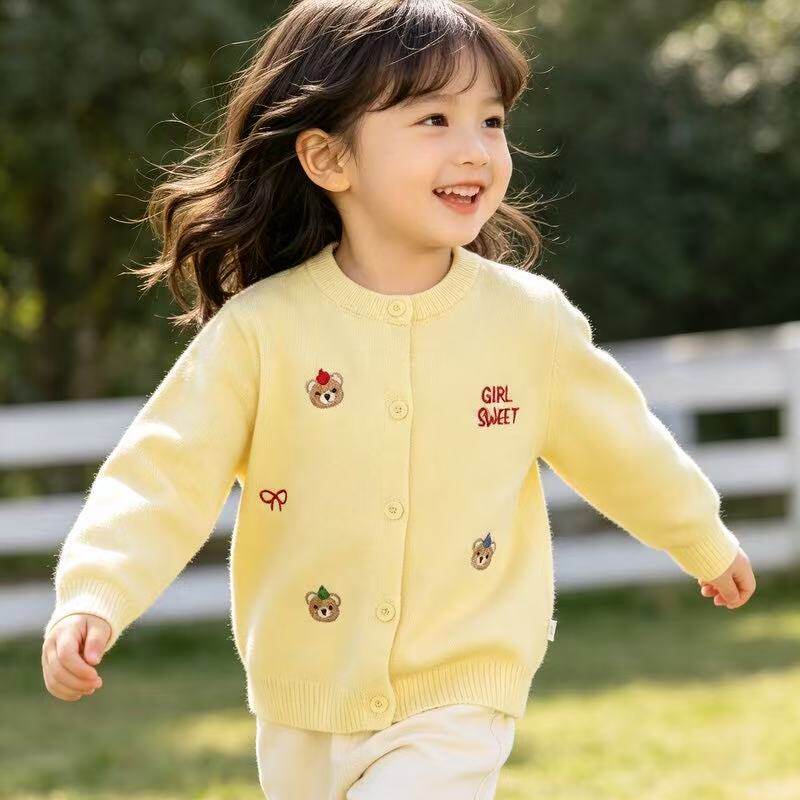 女童毛衣开衫2026新款儿童秋冬款小童针织外套春秋季女孩宝宝上衣