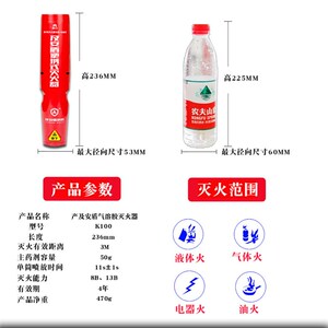 及安盾车载微粒子灭火器家用车用便携式气溶胶灭火器小车消防器材