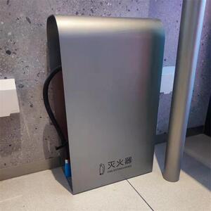 不锈钢镀钛灭火器箱高端商场酒店售楼部消防落地收纳器材陈列箱子