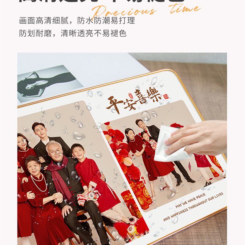 照片定制相框摆台放大洗旅拍相片做桌摆冲印全家福纪念水晶高级感