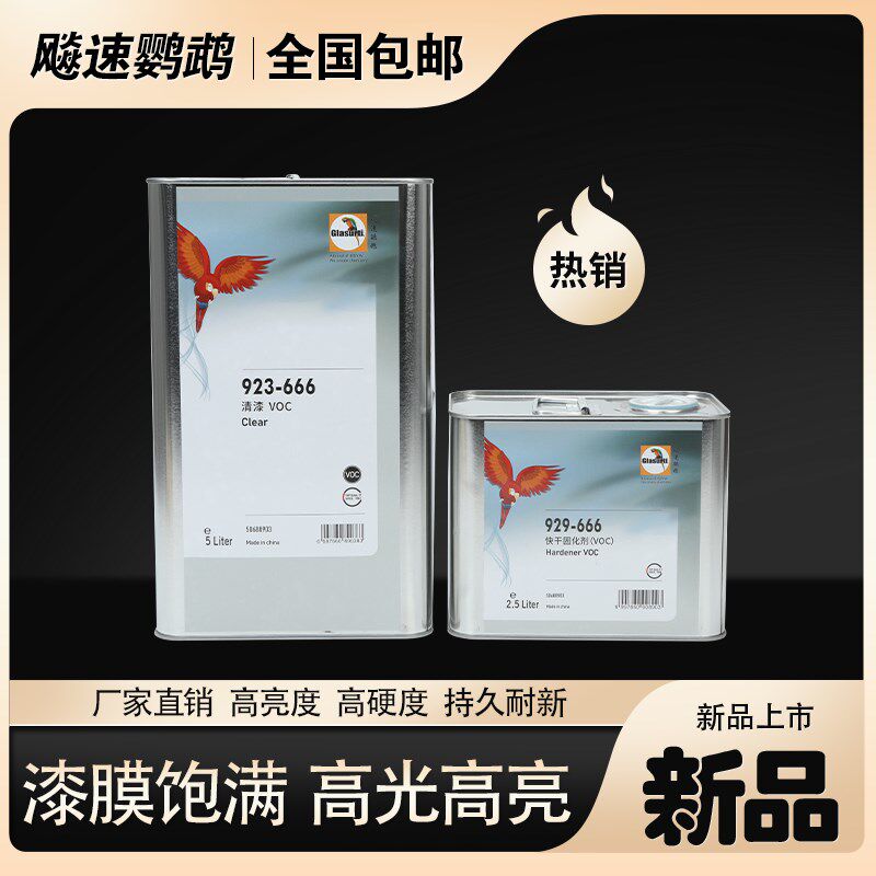 汽车鹦鹉清漆套装固化剂稀释剂亮油漆透明亮光金油罩光镜面漆快干