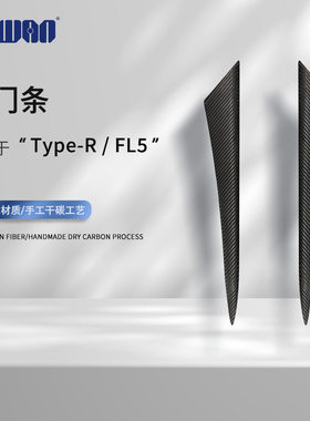 适用于FL5思域Type R真碳纤维大灯灯眉外饰改装干碳贴片配件