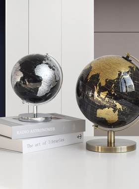 现代轻奢创意办公室书柜装饰品客厅酒柜玄关桌面书房地球仪摆件