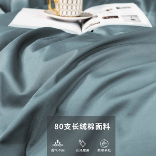 80s长绒棉贡缎简约纯色宽边压线单人枕套48cmX74cm通用规格一对装