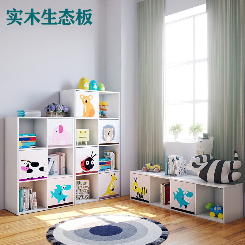 实木儿童书架置物架书柜收纳落地家用玩具卧室卡通学生客厅幼儿园