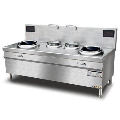 商用电磁炉双头大功率猛火电炒菜炉酒店饭店厨房15kw双头爆炒电灶