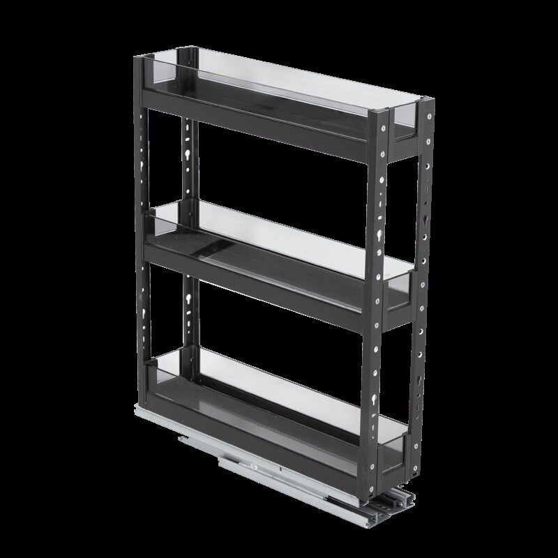 飞鸥厨房橱柜拉篮黑色调味篮收纳调料置物架窄柜内小尺寸调料矮篮