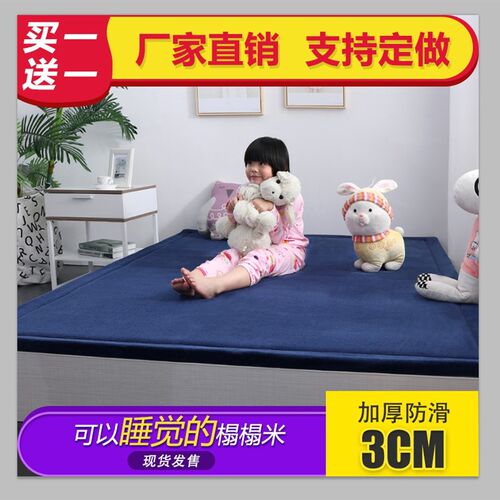 榻榻米地垫珊瑚绒卧室客厅加厚地毯飘窗垫床边儿童宝宝爬行垫定做