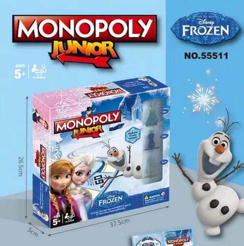 跨境英文FROZEN棋盘 monopoly 大富翁游戏棋纸币骰子桌游卡牌玩具