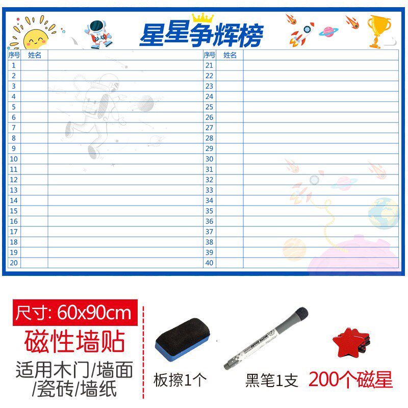 班级磁性评比栏墙贴学生小组比赛积分表激励孩子可擦写红花榜墙贴
