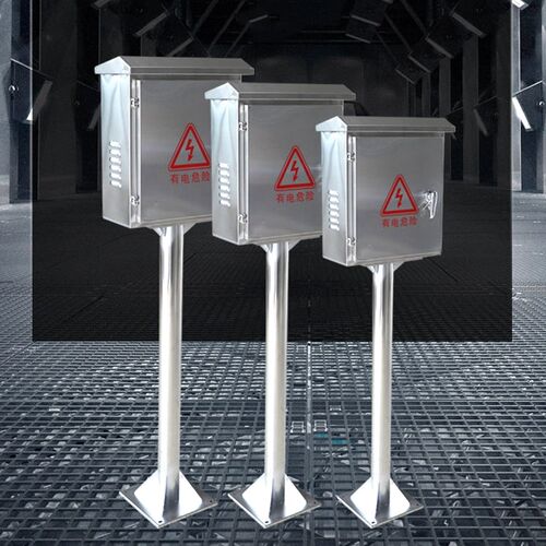 304不锈钢户外配电箱立柱仪表箱防水防雨充电桩保护箱定做500高立