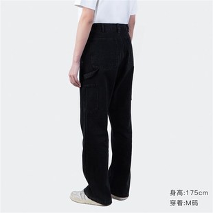 IDLT 宽松微喇 12.8OZ重磅工装牛仔裤水洗高级灰黑男女街头阔腿潮