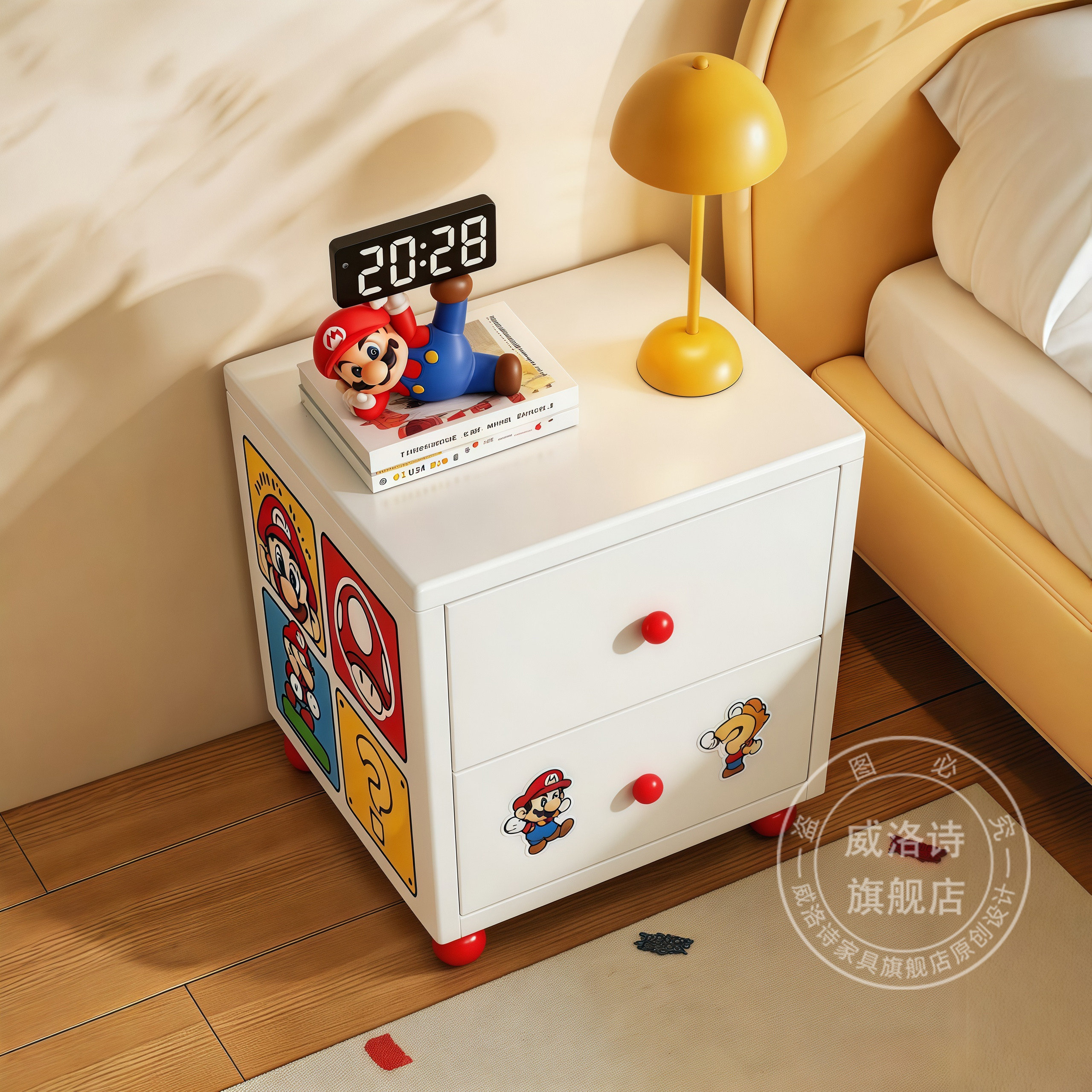 卧室床头柜家用金属小型斗柜边柜儿童创意铁艺无甲醛铁皮柜储物柜
