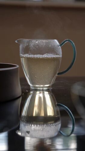 厂家批发高硼硅玻璃分茶器进口彩金把手茶海高透亮匀杯小鸟公道杯