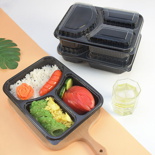 格派一次性餐盒批发美式三格四格外卖打包盒快餐盒饭盒1200ml便当