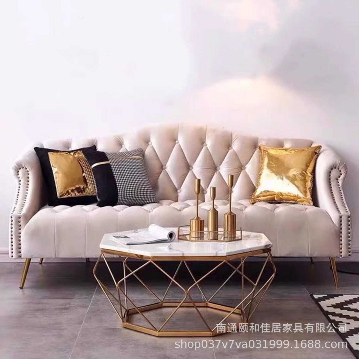 北欧网红布艺拉扣沙发 主题餐厅简约卡座沙发奶 茶咖啡店懒人沙发