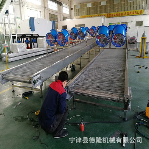 不锈钢网带输送机小型食品摊凉流水线风扇降温输送带