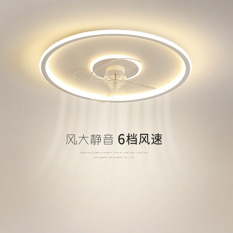 卧室风扇灯吸顶灯书房灯一体吊扇灯家用餐厅电扇灯房间睡房灯 - 实物图
