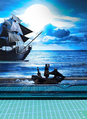 永不沉没的黑珍珠号加勒比海盗漂流瓶摆件流体游轮巴米伦车载摆件