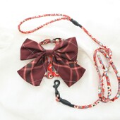 宠物猫咪狗胸背牵引绳外出遛猫遛狗中小型犬防挣脱可调节幼猫加长