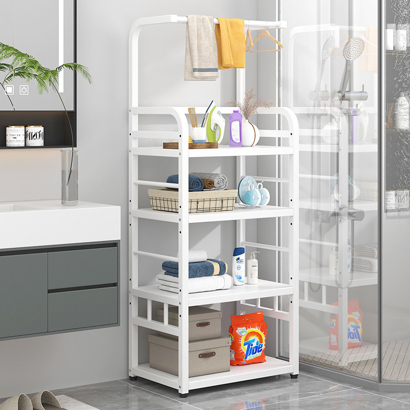 化妆室置物架落地式浴室厕所洗手间脸盆毛巾收纳层架多层金属免打