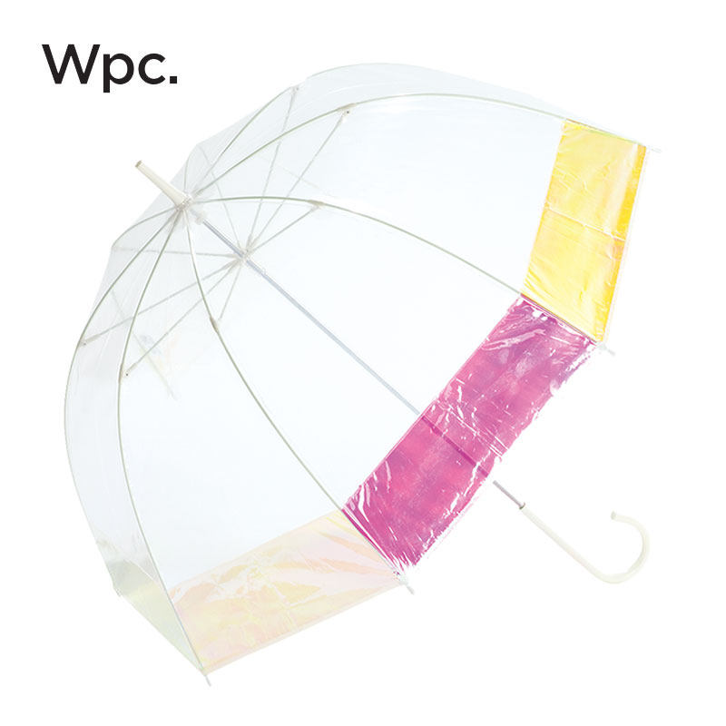 2021新款Wpc.日系炫彩浪漫梦幻美丽彩虹色极光伞透明长柄雨伞