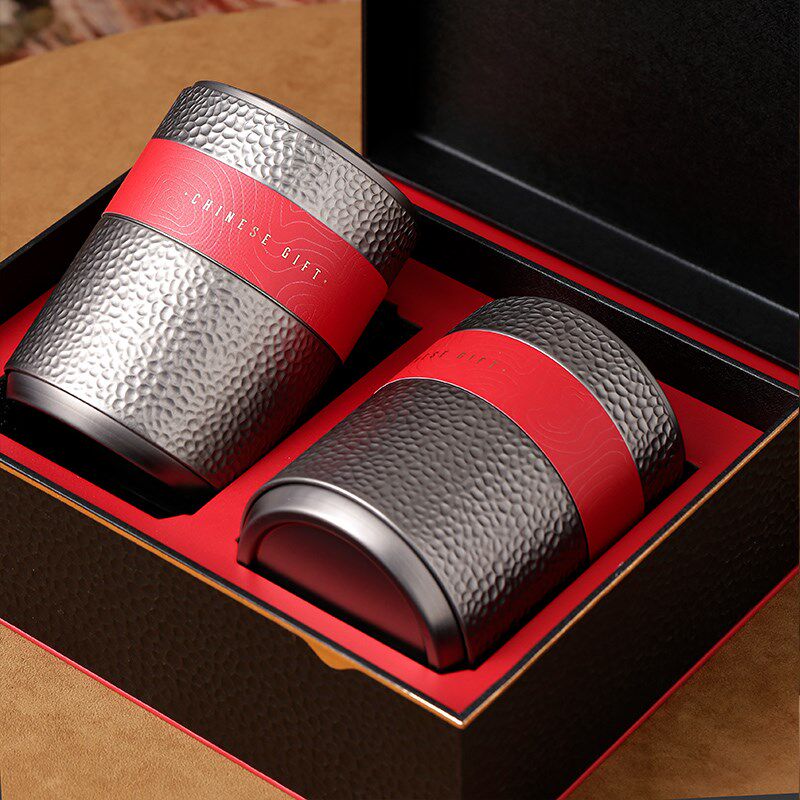 普洱龙井茶叶绿茶礼盒空盒定制手提袋包装密封精品高档茶叶罐铁罐