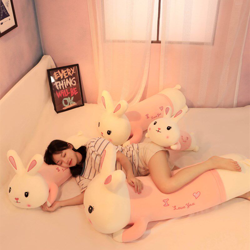 卡通侧睡觉夹腿兔子抱枕长条枕床上陪你睡靠枕可爱枕头女生可拆洗