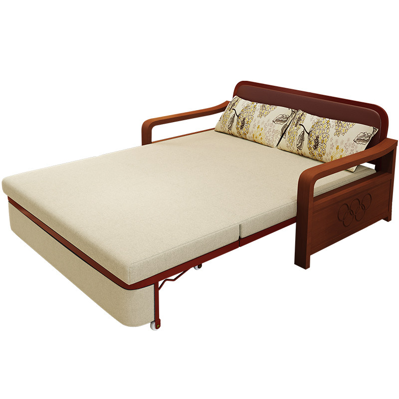 实木沙发床书房多功能带储物柜客厅2023年新款阳台可折叠两用双人