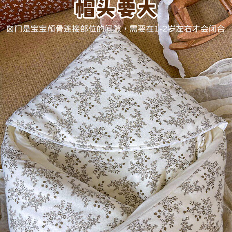 包被婴儿初生纯棉a类秋冬加厚可拆棉花内胆产房抱被新生儿防惊跳