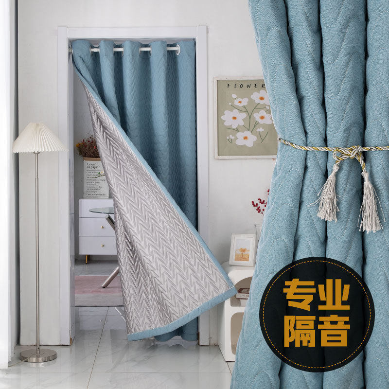 专业吸音隔音门帘酒吧隔音帘超强隔音房间马路边棉帘子加厚免打孔图片