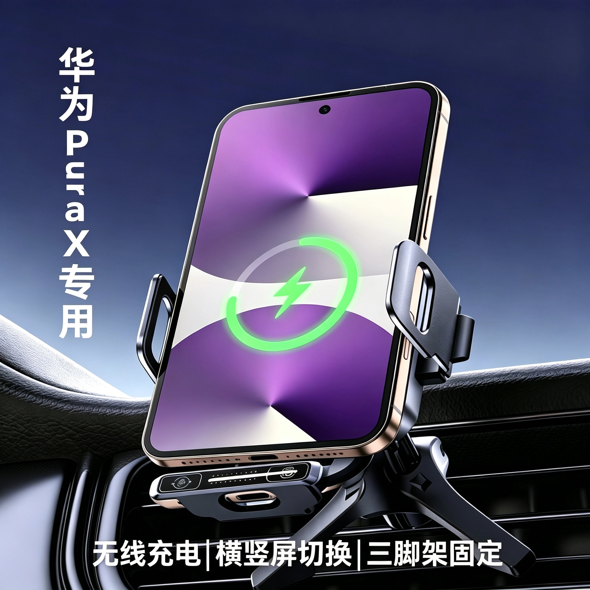 华为PuraX出风口无线充手机架