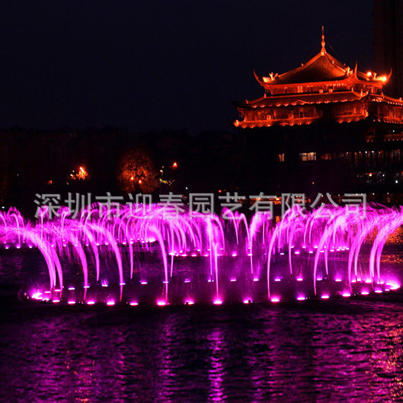 大型音乐喷泉程控花篮造型户外景区湖面水池景观承接工程设计制作图片