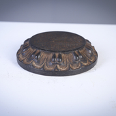 包邮 石雕收藏 饰复古摆件民俗怀旧中式 青石仿古雕刻莲花底座承壶装