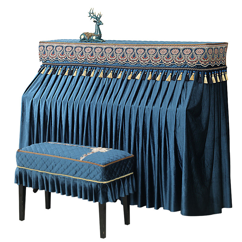 钢琴加厚欧式钢琴罩凳套全罩高档公主布防尘现代简约美式盖布套罩