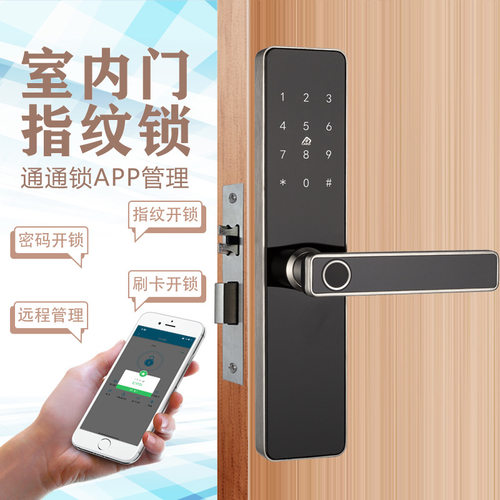 外贸出口小锁木门指纹锁卧室房间公寓刷卡蓝牙密码TTLOCK