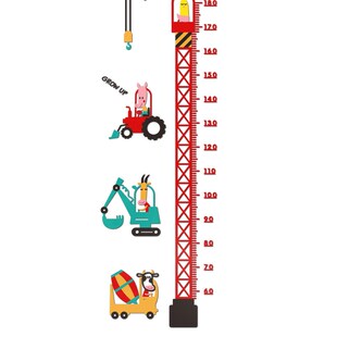 宝宝身高墙贴立体亚克力儿童房间布置卡通测量身高尺贴纸墙面装 饰