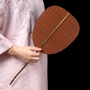手工竹编扇子大漆竹丝团扇中式 蒲扇夏天耐用长柄扇 古风芭蕉扇老式